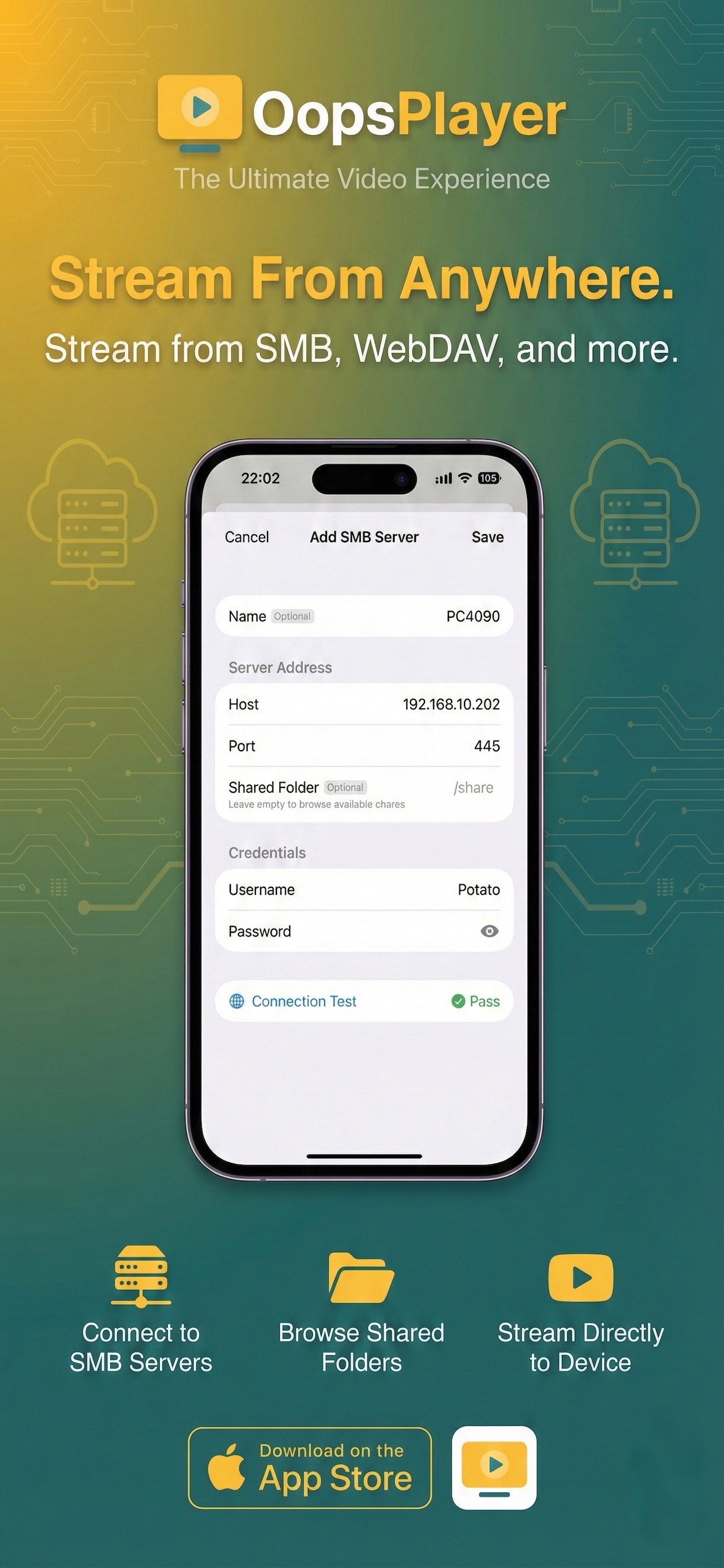OopsPlayer Apple TV style playback screenshot